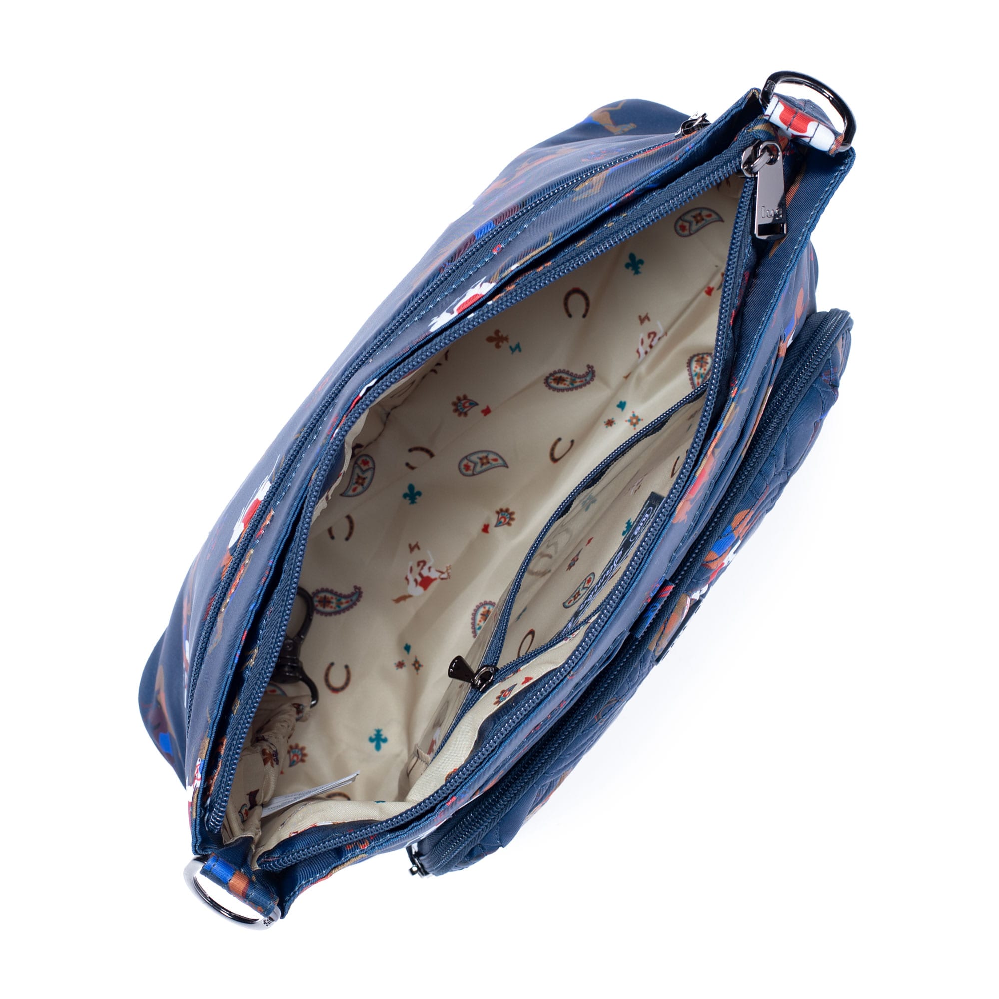 Samba XL Convertible Crossbody Bag - HORSES NAVY - sambaXL_HorsesNavy_05